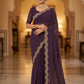 Wine - Fancy Party Saree with Blouse Piece - UK stock - 24hr Dispatch - SP2611 VP