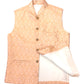 Peach - Banarasi Handloom Brocade Mens Waistcoat - KCS2304 KK 0923