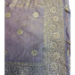 Purple - Tissue Chiffon - Party Wear Embroidered Saree with Blouse Piece - SP250421 TV