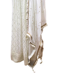 Off White / Cream Fully Embroidered Lehenga Set - Size 18 - UK Stock - 24h Dispatch - KTC2423 TT 0124
