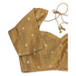 36" Bust (UK 10) Dark Gold - Crushed Banarasi Brocade Saree / Lehenga blouse - Can be let out to size 12  - VFJ259 01H25