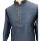 Dark Blue - Cotton Silky Self Brocade Mens Kurta Set - Sangeet Mehendi Haldi - KCS1173 KK 1123