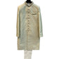 Light Gold - Hand Embroidered Banarasi Handloom Gold Brocade Sherwani with Gold Buttons - UK Stock - BS1028 08RC25