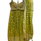Size UK 12 (38") Henna Mehndi Green - Lehenga Set - Mehndi / Sangeet / Bridesmaids / Weddings / Garba  - UK Stock - 24h Dispatch - OC42090  05RY26