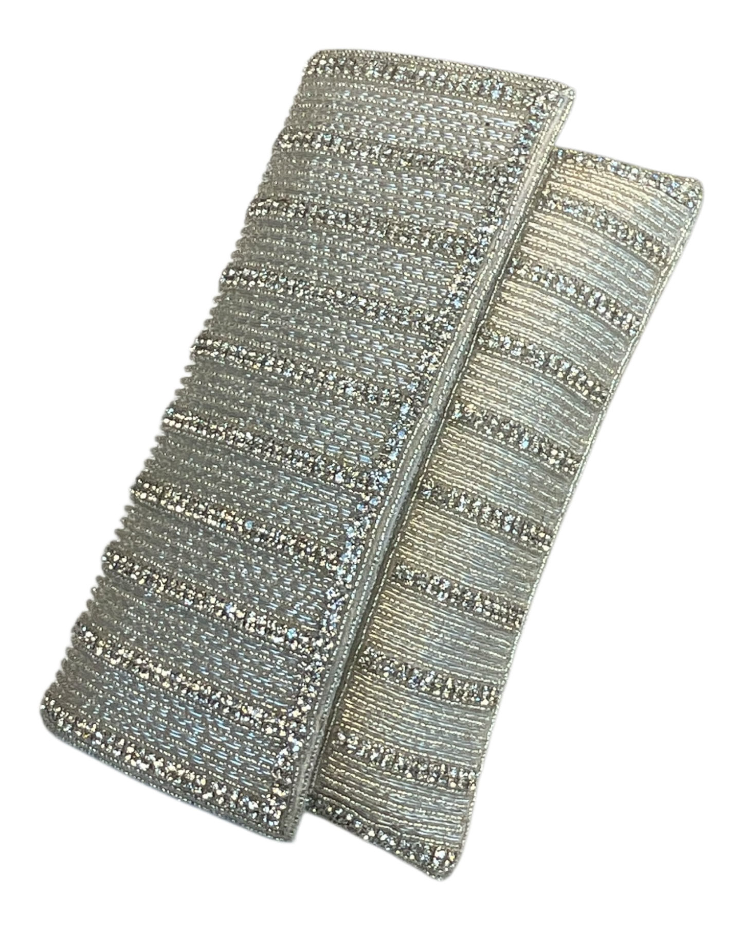 Silver - Rich Hand Embroidered Clutch Bag / Handbag -Bollywood / Weddings - JS32 04KP26