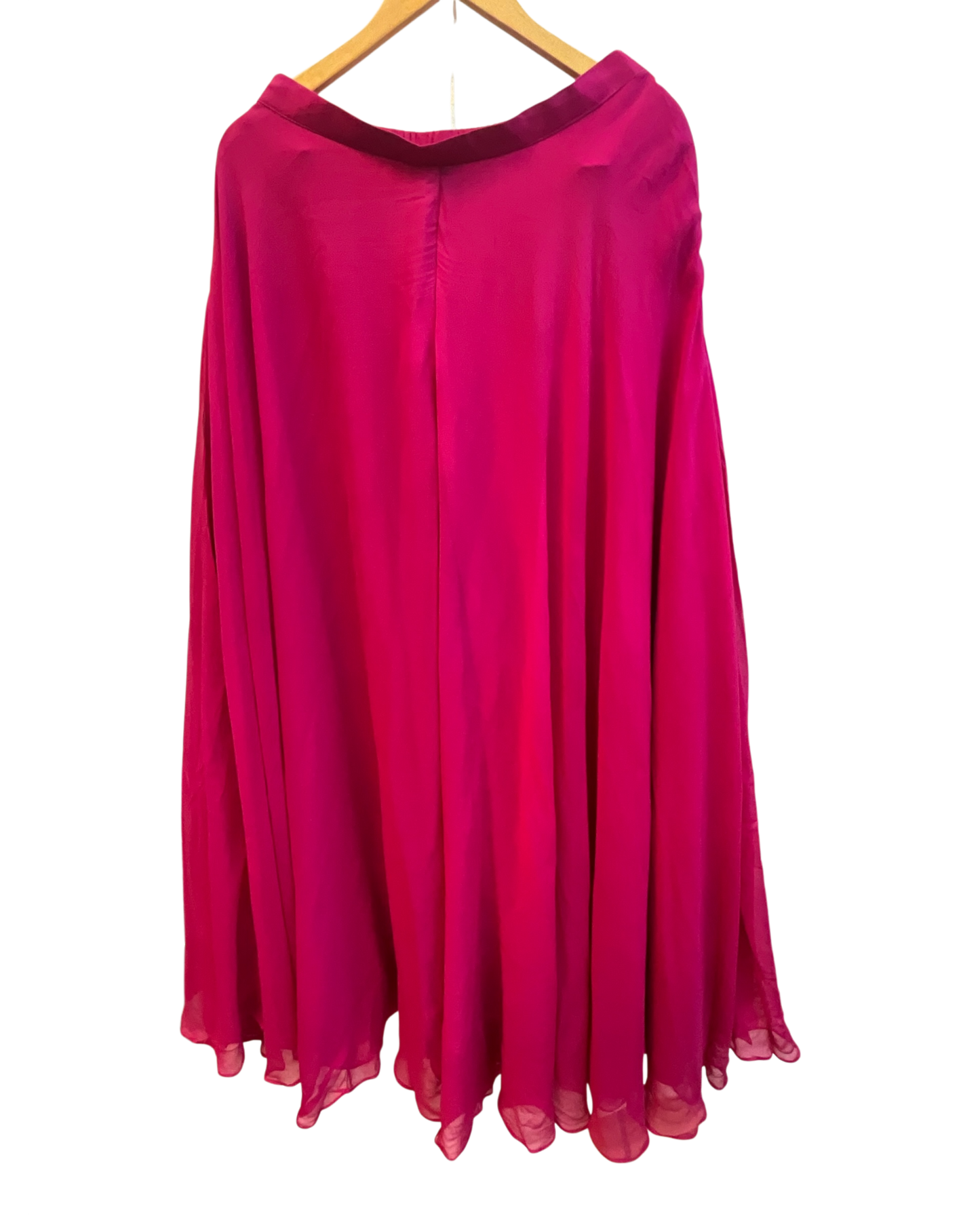 Size 12 (38") - Fuchsia / Magenta Pink - Designer Ladies Medium Length Sleeveless Top Palazzo Trousers Suit - VMK Varuna RA
