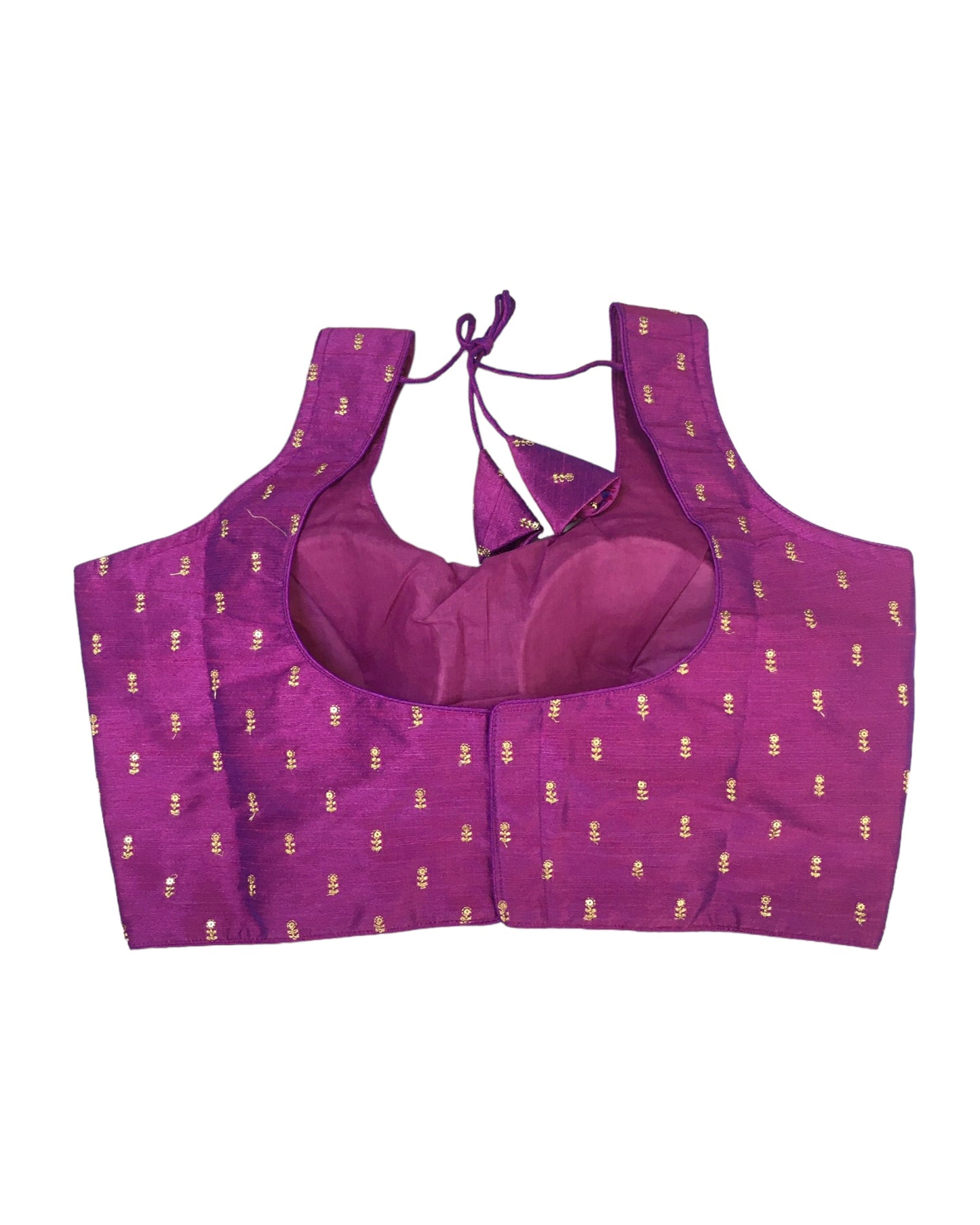 Plum - Dupion Silky Saree / Lehenga blouse - 38" Bust (UK 12) Can be let out to size 16  - AF2405 A 0324