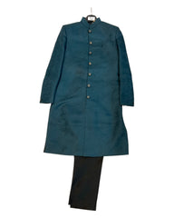 Teal - Classic Banarasi Handloom Brocade Sherwani with quality Buttons -  BS788 08JC25