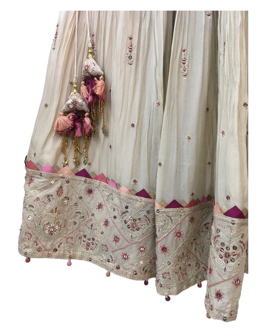 Champagne / Beige - Designer Silky Lehenga Set - Weddings , Sangeet,  Henna, Haldi - 24h Dispatch - ZC2401 KVY 0124