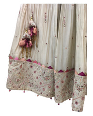 Champagne / Beige - Designer Silky Lehenga Set - Weddings , Sangeet,  Henna, Haldi - 24h Dispatch - ZC2401 KVY 0124