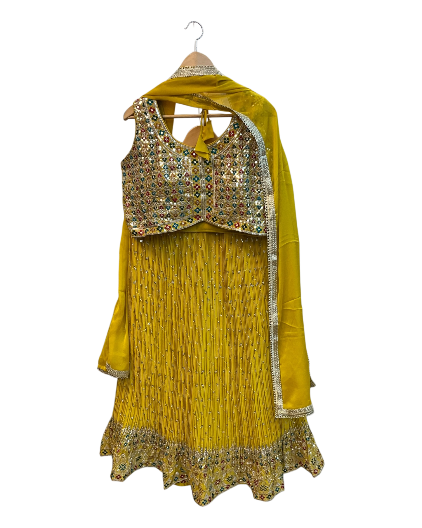 SALE! SALE! Size 14 - Yellow Ready Made Lehnga Set - Haldi / Mehndi / Weddings - UK Stock - 24h Dispatch - PC2602 XX