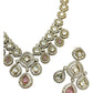 Baby Pink - Medium Size Antique Gold Finish Choki Necklace Set with Earrings - Bollywood - AVON-KU1788  08VT25