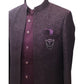 PREMIUM Slim Fit Mens Wine BandhGala / Prince / Chinese Collar Open Jacket with inside Waistcoat- Fantastic Fit - CS2408 JC 0524