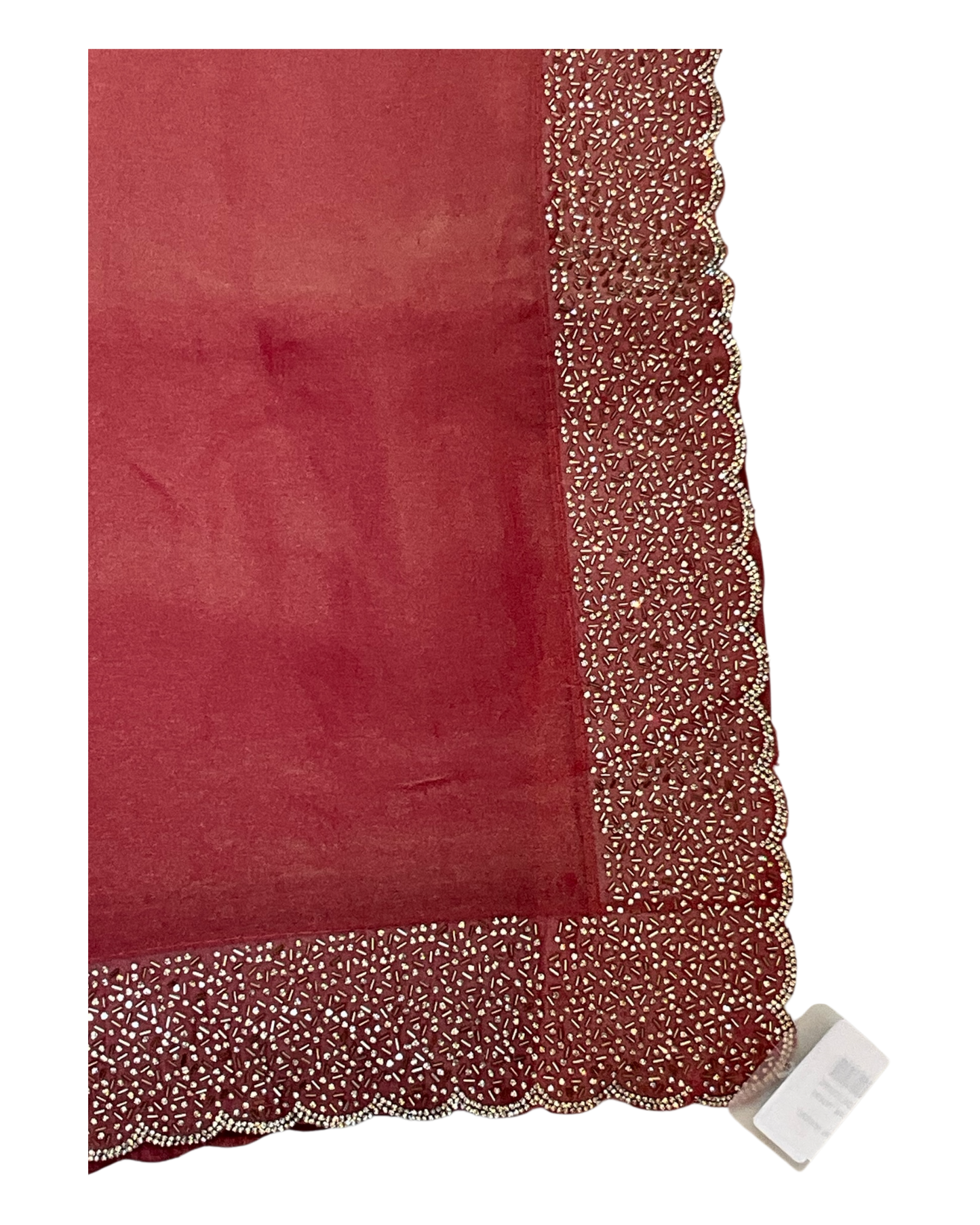 Dark Pink - Classic Saree with Stone Work Border and Blouse Piece - UK stock - 24hr Dispatch - RS2538 VP