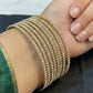 Clear / White Stones - Set of 8 Diamante Stone Bangles -  M to XXL - HAN2602 07Ka26