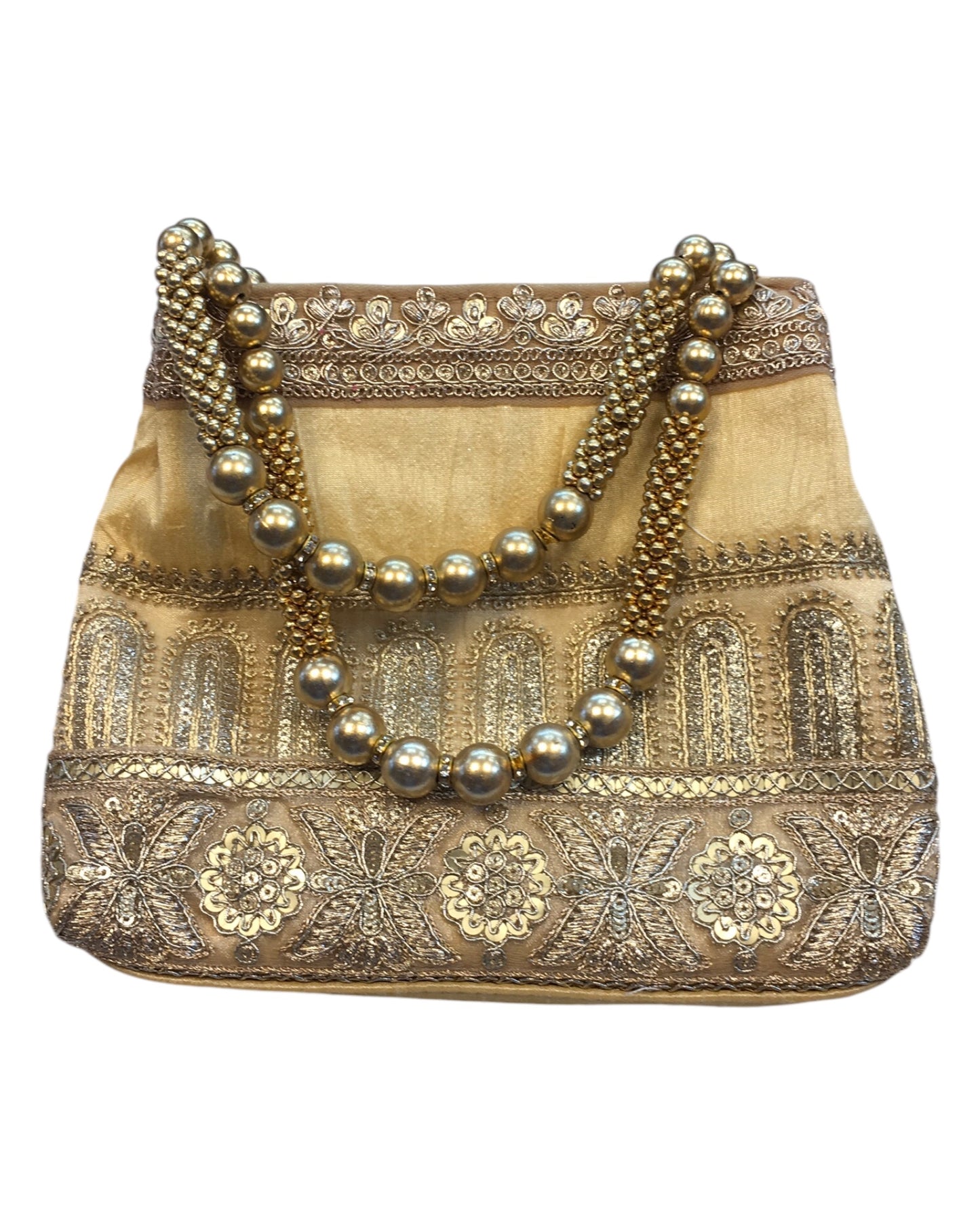 Gold - Silky Bollywood HandBag - GJ22 10Pp24