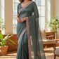 Sage Green - Chiffon - Fancy Party Saree with Blouse Piece - 11KP24 SP2423