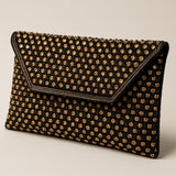 Black - Rich Hand Embroidered Clutch Bag / Handbag - AKB235 05KP25