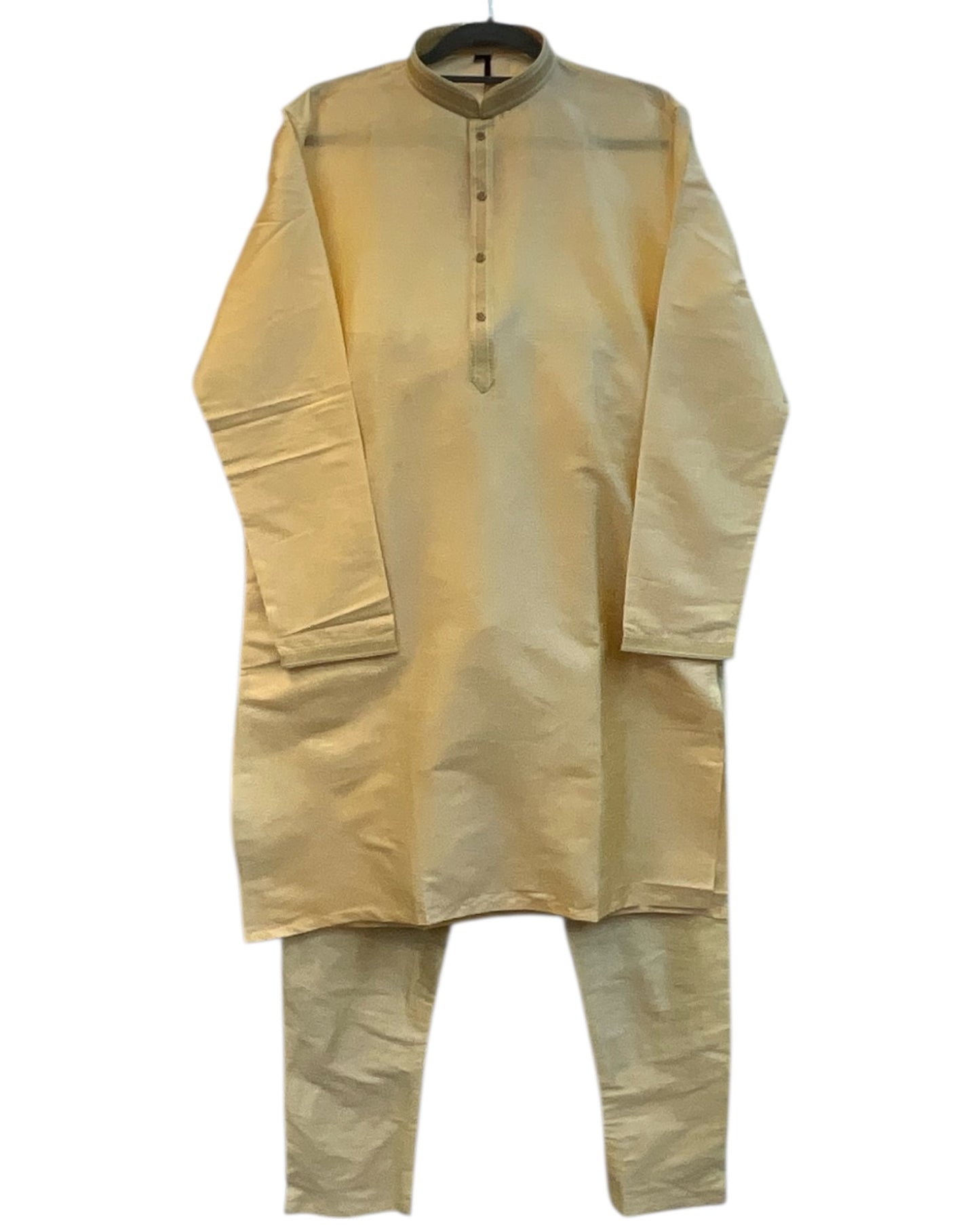Cream / Gold - Banarasi Handloom Brocade Mens Indian Kurta set - UK Stock - Weddings / Walimas , Sangeet, Diwali, Eid, Mehndi / Henna - VEE2532 KR