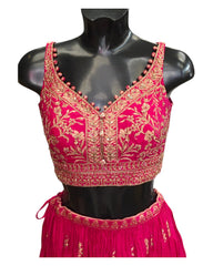 Fuchsia - Designer Ready Made Lehenga Set - Size 10 (12) UK Stock - 24h Dispatch - HINA  KVP 0425