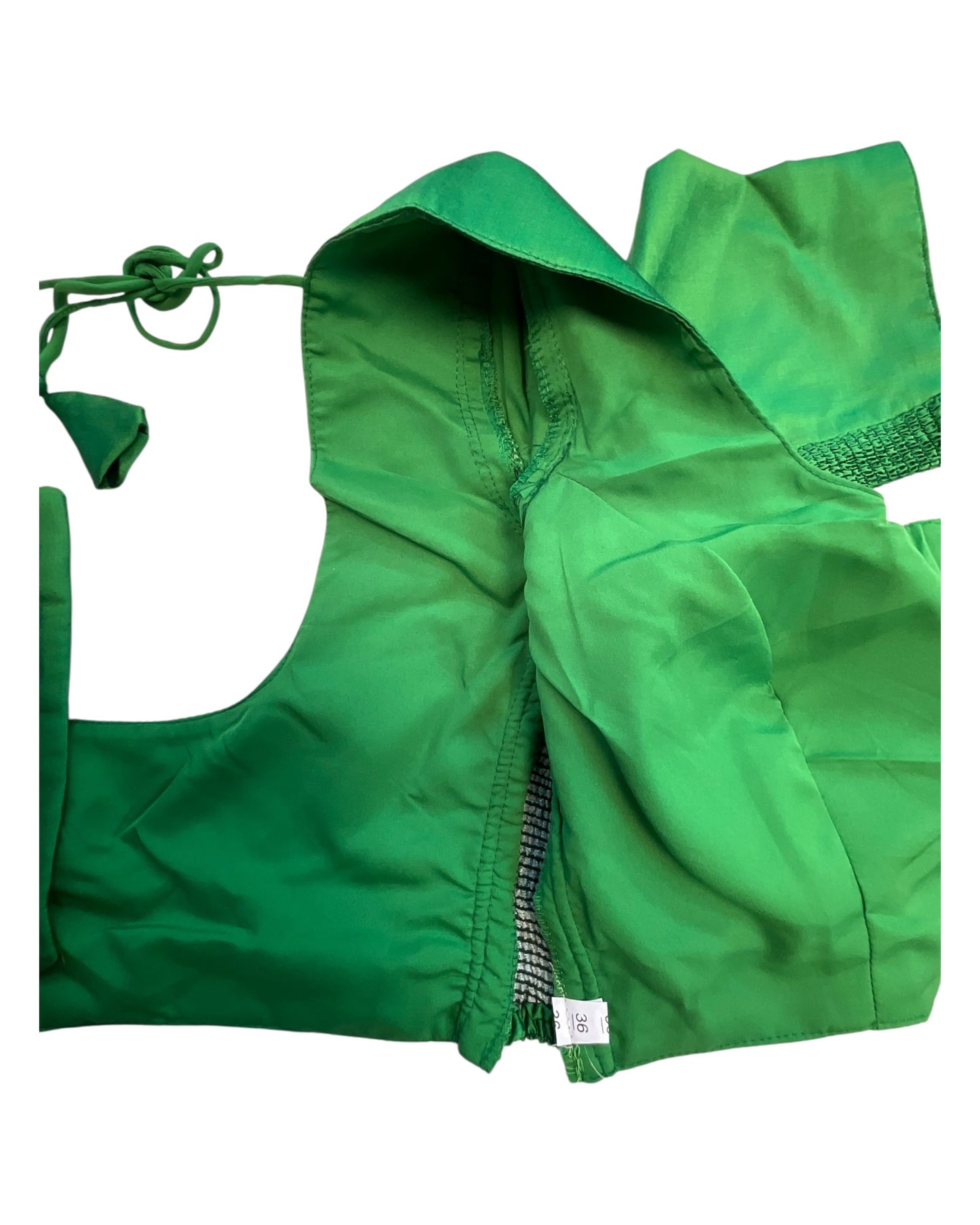Green - HYBRID Silky Saree blouse - With Elastic on both side for Great fit - Size 36",38", 40" S M L  - VAM1216 Ap