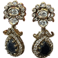 Navy Blue - Small - Antique Gold Finish Traditional Earrings - Bollywood - Weddings - 15ER715 07J26