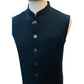 Dark Teal - Self Brocade - Premium Suede Feel Mens Indian Waistcoat - UK Stock - 24 hr Dispatch - VNS-JKT697/31 10KP25