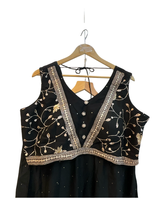 SALE! SALE! Size 20 - Black - Ready Made Lehnga Set - Haldi / Mehndi / Weddings - UK Stock - 24h Dispatch - PC2606 TJ