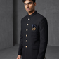 Size 38" Chest - Black - PREMIUM Slim Fit Mens Jute BandhGala / Prince / Chinese Collar Jacket - Fantastic Fit - CS2603 TH