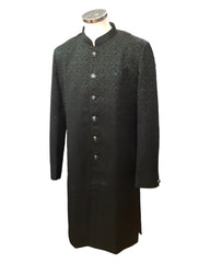Bottle Green - Classic Self Brocade Sherwani with Quality Buttons -  YD2412 06JP24