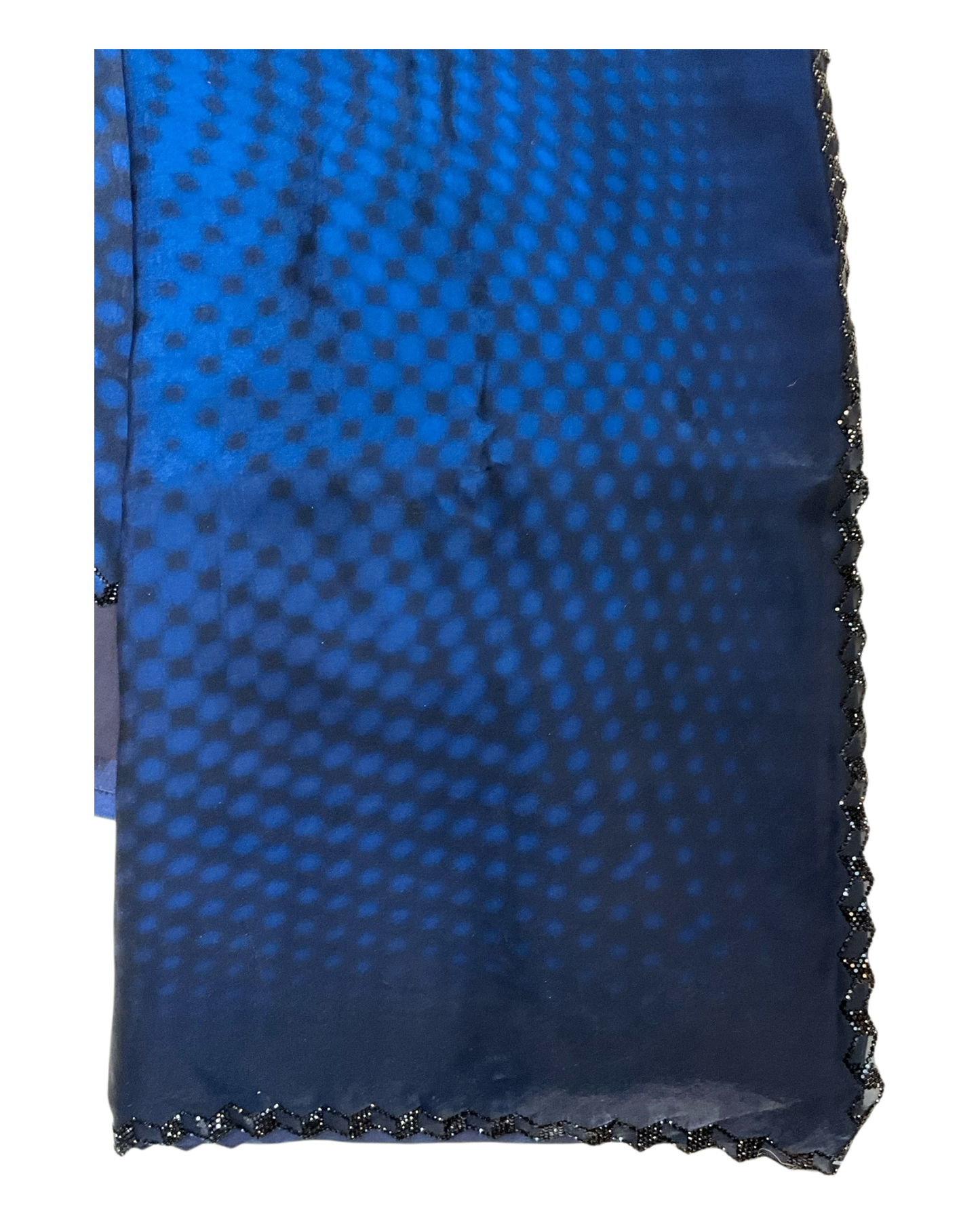 Blue - Printed Crepe Silky Saree with Blouse Piece - UK stock - 24hr Dispatch - RS2528 VR