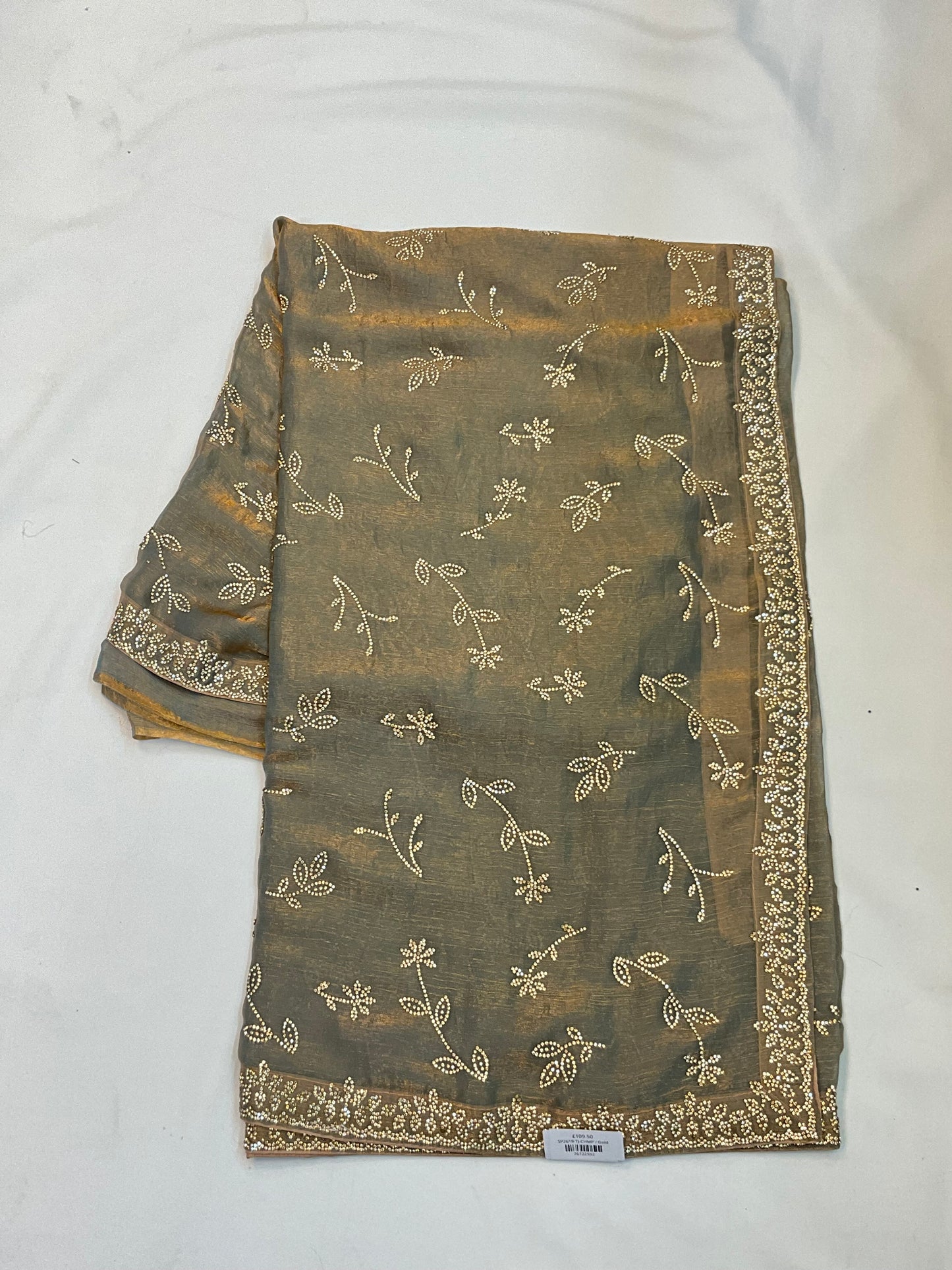 Champagne Gold - Fancy Party Saree with Blouse Piece - UK stock - 24hr Dispatch - SP2619 TJ