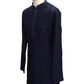 Navy Blue - Rich Sequins Lucknowi Chiffon Mens Indian Kurta Set with Smart Pants - Weddings / Walimas , Sangeet, Eid, Mehndi / Henna - SHU2501 KC 0325