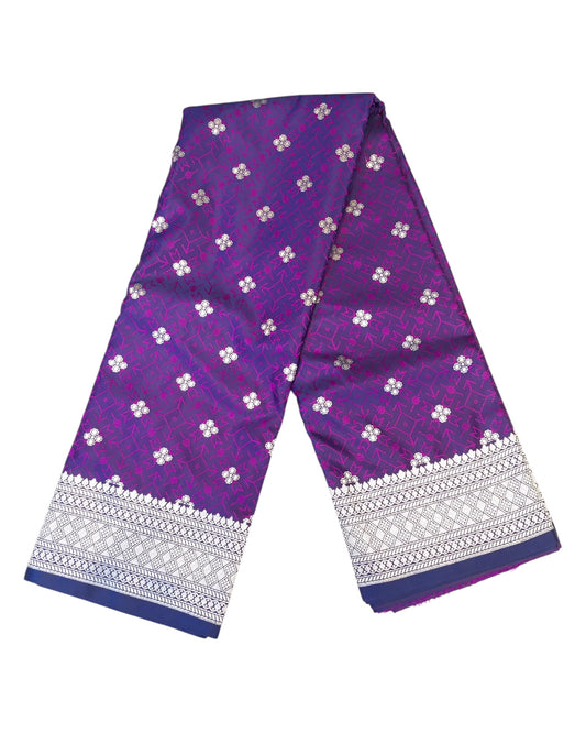Purple - Traditional Handloom Banarasi Sari / Saree - with Blouse Piece - SN2405 11TP24