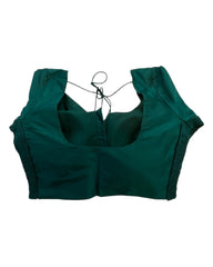 Bottle Green - HYBRID Silky Saree blouse - With Elastic on both side for Great fit - Size 36