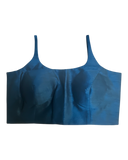 40" / UK 14 - Navy Blue - Silky Designer Saree blouse with cups,  Sleeveless - UK Stock - Quick Delivery - RNK - R651-H
