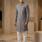 SALE !  Grey with Self Sequins Fully Embroidered  Soft Sherwani Set - UK Stock - 24h Dispatch - Spark20 JY 0324