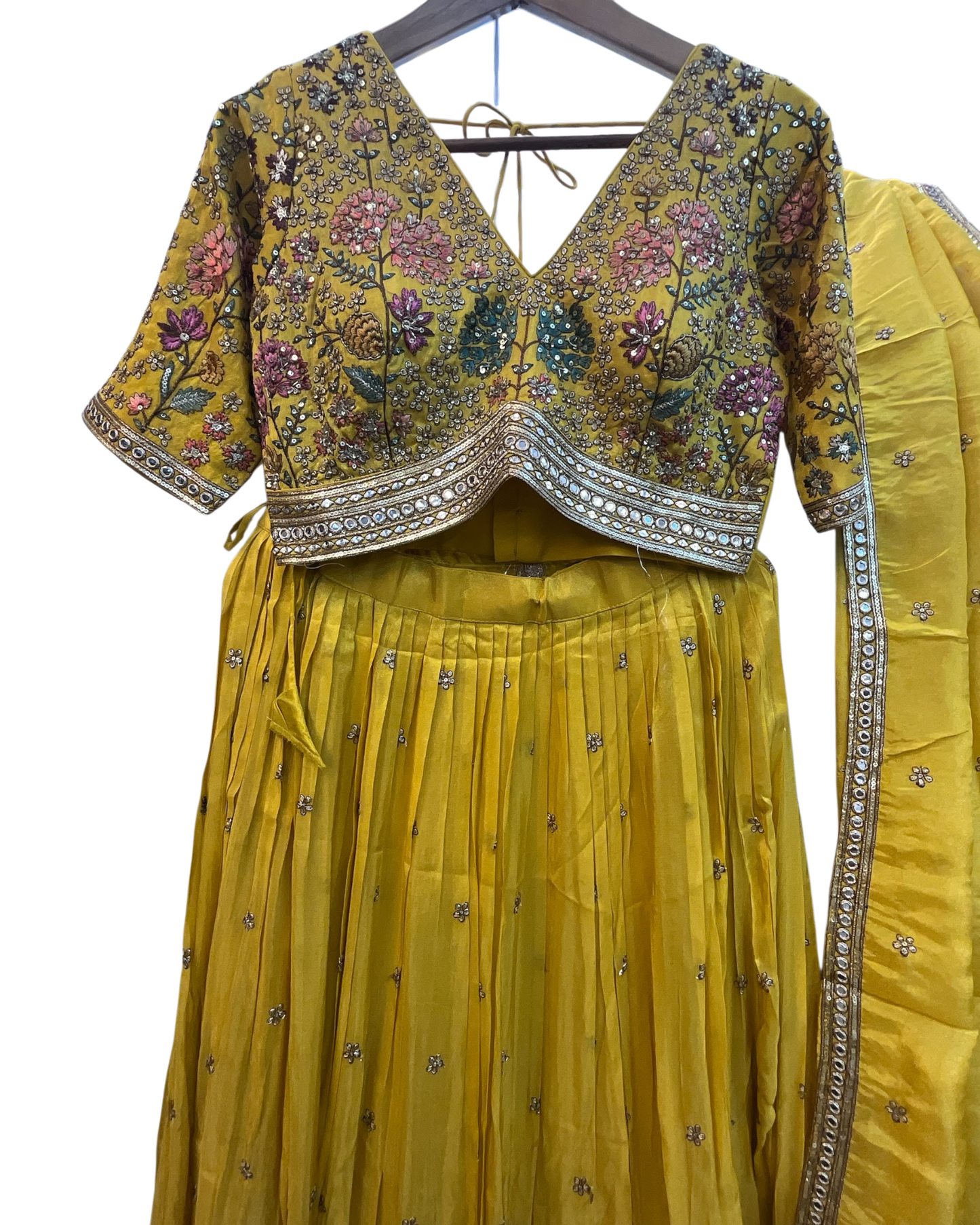 Size UK 12 (38") Haldi Yellow - Lehenga Set - Mehndi / Sangeet / Bridesmaids / Weddings / Garba  - UK Stock - 24h Dispatch - OC42224  05PH26
