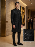 SALE ! Black Fully Embroidered Sherwani Set - UK Stock - 24h Dispatch - Verna JA 0223