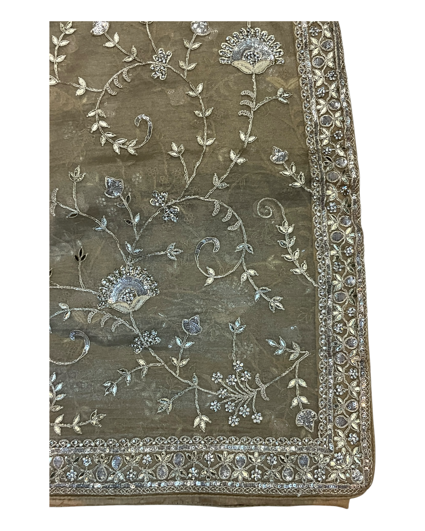 Gold - Rich Bridal Saree with Allover Embroidery and Blouse Piece - UK stock - 24hr Dispatch - RS2517 PK