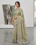 Sage Green - Fancy Party Saree with Blouse Piece - UK stock - 24hr Dispatch - SP2602 VH