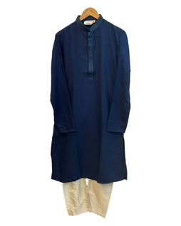 Navy Blue - Quality Mens Indian Kurta set - UK Stock - Weddings / Walimas , Sangeet, Diwali, Eid, Mehndi / Henna - NAD25716 KP