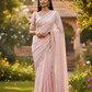 Baby Pink  - Fancy Embroidered Saree with Blouse Piece - UK stock - 24hr Dispatch - SP250612 KC