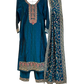 UK 12 / 38" - Teal Blue - Crepe Ladies Trousers Suit - Sangeet / Henna / Temple - OC569 TP
