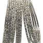 Silver - Set of 12 Stone / Pearl Bangles - Silver Finish (Pair) - JAN739 Vp 0923