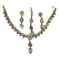Light Blue - Small Size Antique Gold Finish Necklace Set with Earrings & Head Piece /Tika- SLV78  11Ap24