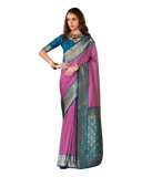 Dark Pink - Traditional Silky Handloom Banarasi Saree with Blouse Piece -  12KH25 RP391