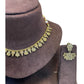 Pink - Small Size Antique Gold Finish Necklace Set - AE2504 R 0525