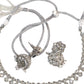 Clear / Neutral - Small Size Silver Finish Necklace Set with Earrings - SV2401  H 0424