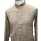 Beige - Linen Mirror Work Mens Kurta Set - Sangeet Mehendi Haldi - NY2302 KT 1123